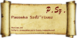 Passeka Szíriusz névjegykártya